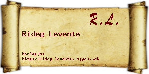 Rideg Levente névjegykártya